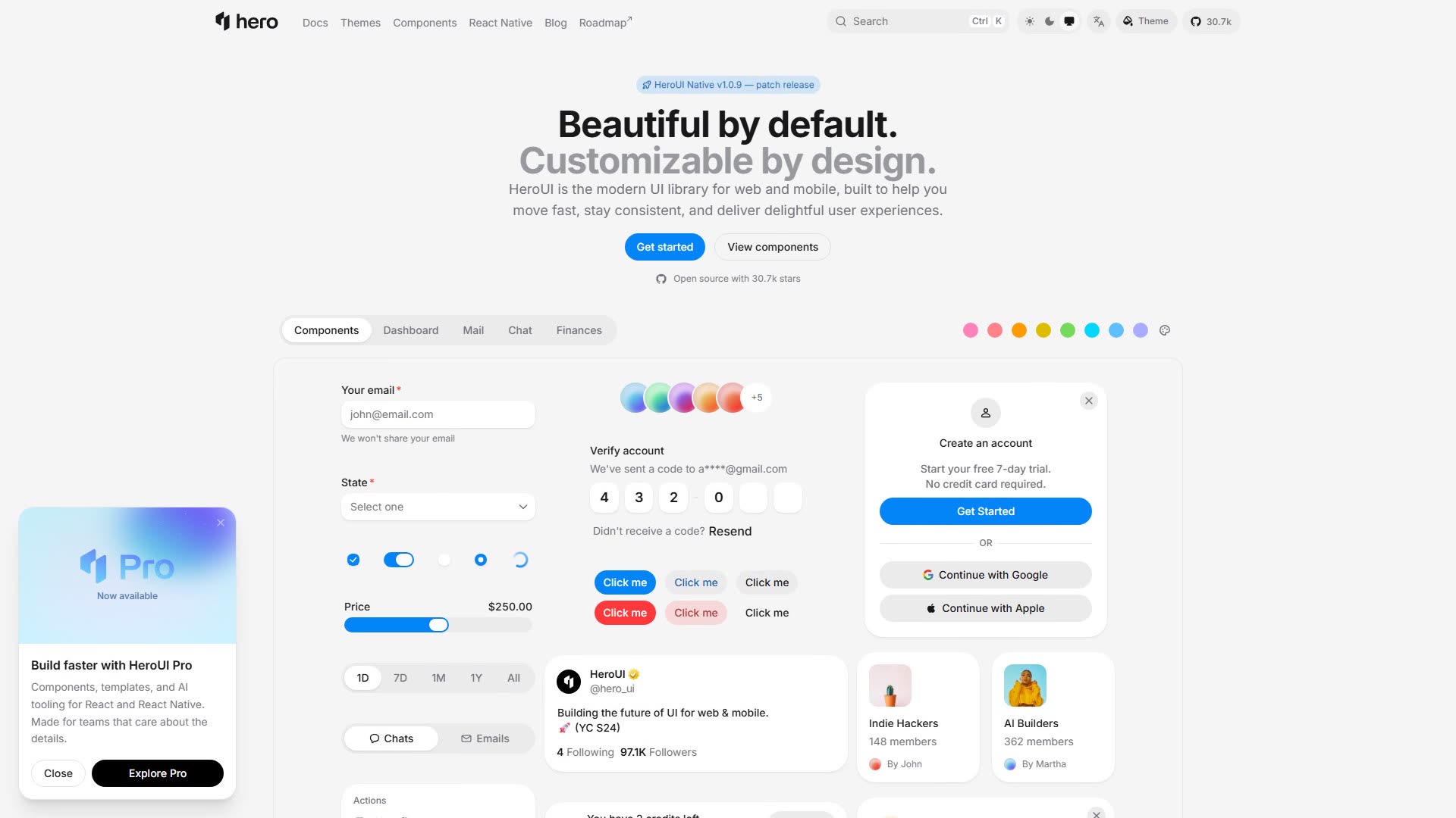 HeroUI preview