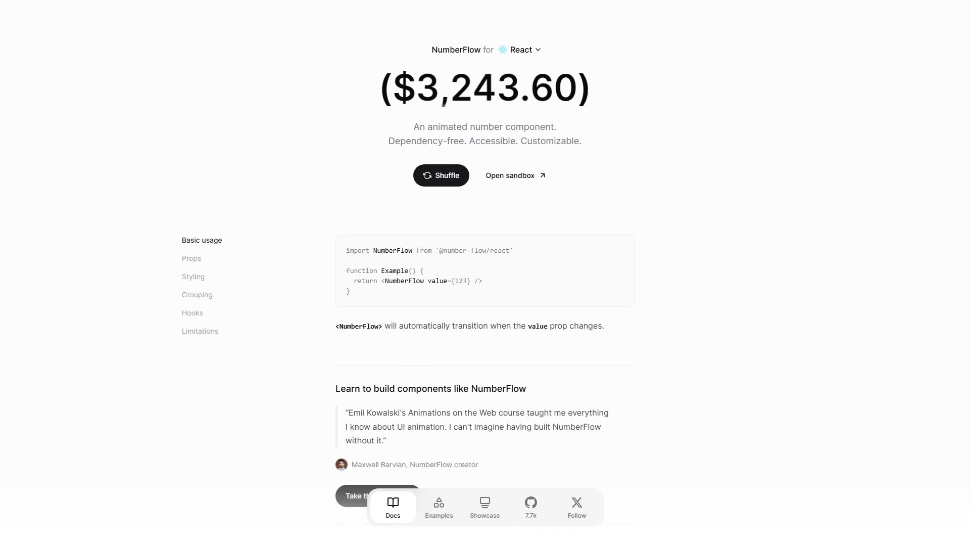 NumberFlow preview